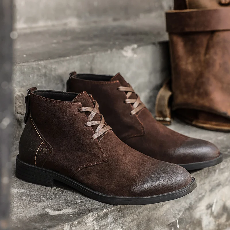 Leatherwork Designs - Yeni İnek Derisi Süet Bilek Botları
